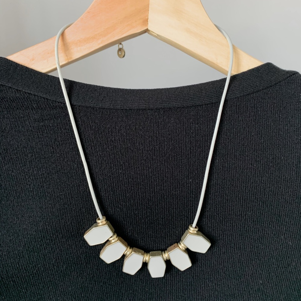 LOFT Chic Grey Hexagonal Necklace